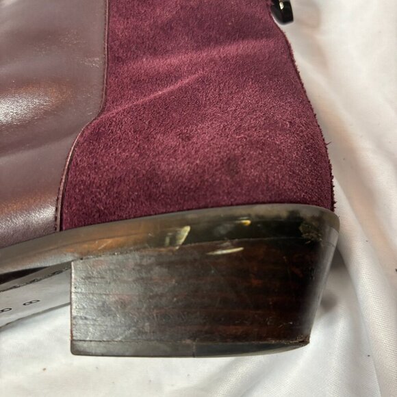 Coach Women's Sz 8 Maroon Carmen Almond Toe Chelsea Ankle Boots - Picture 8 of 10